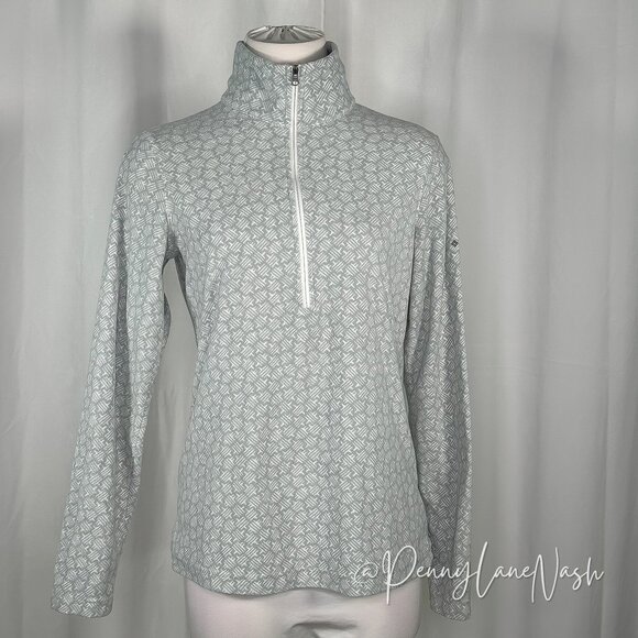 Columbia Sweaters - Colombia Glacial 1/2 Zip Pullover Printed Fleece Small Gray